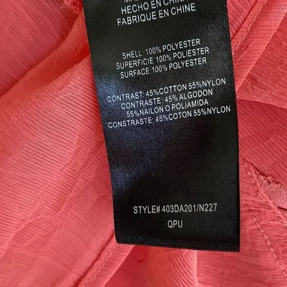 Womens Orange Sheer Tie Front Button Up Lace Back in size Medium - Picture 6 of 7